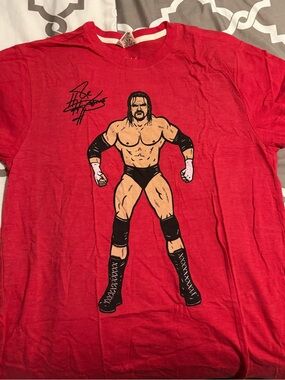 WWE HOMAGE Red Triple H Men’s Wrestling Graphic Tee.